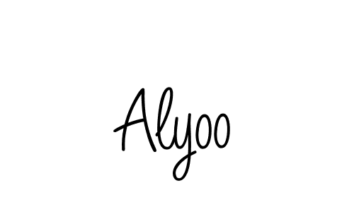 You should practise on your own different ways (Angelique-Rose-font-FFP) to write your name (Alyoo) in signature. don't let someone else do it for you. Alyoo signature style 5 images and pictures png