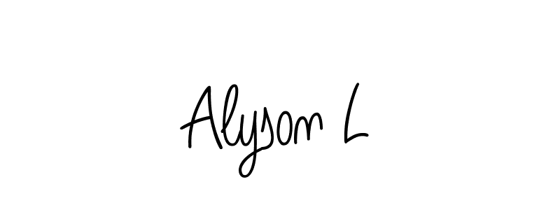 Alyson L stylish signature style. Best Handwritten Sign (Angelique-Rose-font-FFP) for my name. Handwritten Signature Collection Ideas for my name Alyson L. Alyson L signature style 5 images and pictures png