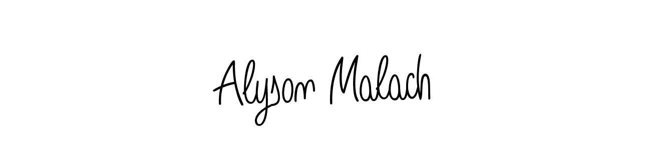 The best way (Angelique-Rose-font-FFP) to make a short signature is to pick only two or three words in your name. The name Alyson Malach include a total of six letters. For converting this name. Alyson Malach signature style 5 images and pictures png