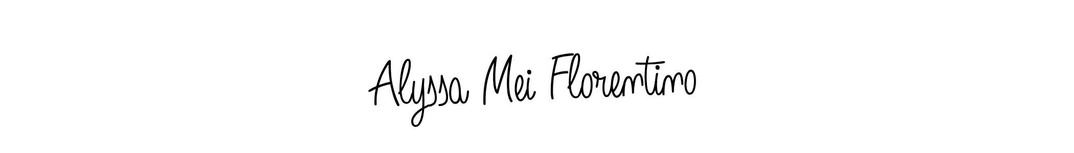 How to make Alyssa Mei Florentino name signature. Use Angelique-Rose-font-FFP style for creating short signs online. This is the latest handwritten sign. Alyssa Mei Florentino signature style 5 images and pictures png