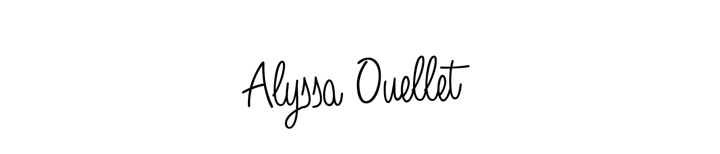 You should practise on your own different ways (Angelique-Rose-font-FFP) to write your name (Alyssa Ouellet) in signature. don't let someone else do it for you. Alyssa Ouellet signature style 5 images and pictures png