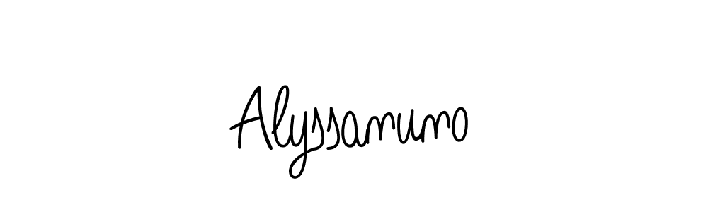 How to make Alyssanuno name signature. Use Angelique-Rose-font-FFP style for creating short signs online. This is the latest handwritten sign. Alyssanuno signature style 5 images and pictures png