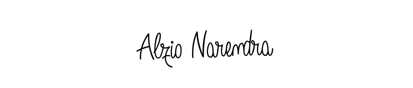 How to make Alzio Narendra name signature. Use Angelique-Rose-font-FFP style for creating short signs online. This is the latest handwritten sign. Alzio Narendra signature style 5 images and pictures png