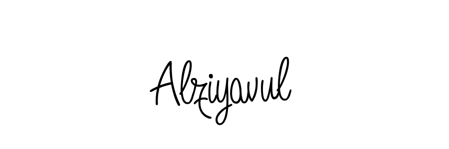 Use a signature maker to create a handwritten signature online. With this signature software, you can design (Angelique-Rose-font-FFP) your own signature for name Alziyavul. Alziyavul signature style 5 images and pictures png