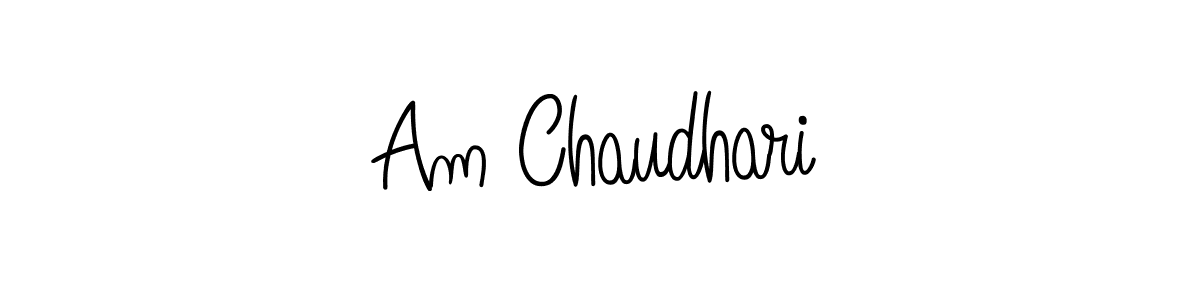 Make a beautiful signature design for name Am Chaudhari. With this signature (Angelique-Rose-font-FFP) style, you can create a handwritten signature for free. Am Chaudhari signature style 5 images and pictures png