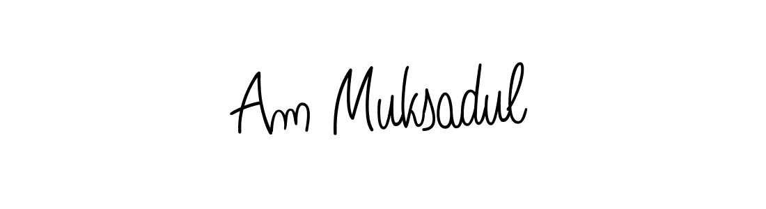 Make a beautiful signature design for name Am Muksadul. With this signature (Angelique-Rose-font-FFP) style, you can create a handwritten signature for free. Am Muksadul signature style 5 images and pictures png