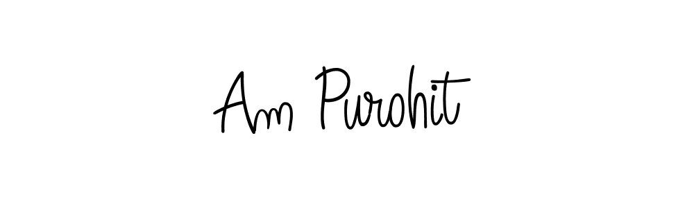 Use a signature maker to create a handwritten signature online. With this signature software, you can design (Angelique-Rose-font-FFP) your own signature for name Am Purohit. Am Purohit signature style 5 images and pictures png