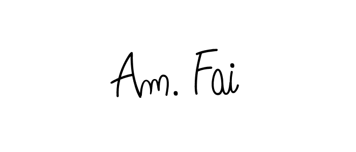 Design your own signature with our free online signature maker. With this signature software, you can create a handwritten (Angelique-Rose-font-FFP) signature for name Am. Fai. Am. Fai signature style 5 images and pictures png