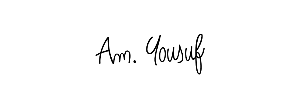 Use a signature maker to create a handwritten signature online. With this signature software, you can design (Angelique-Rose-font-FFP) your own signature for name Am. Yousuf. Am. Yousuf signature style 5 images and pictures png