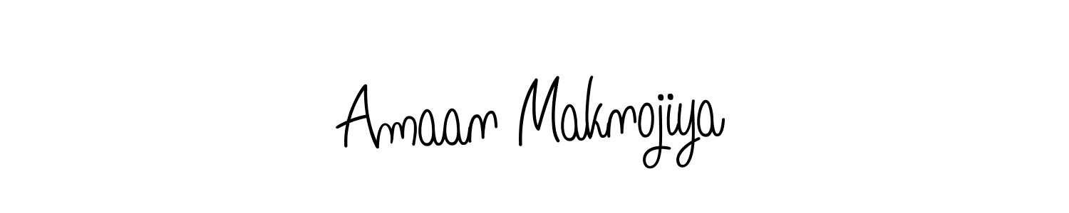 Use a signature maker to create a handwritten signature online. With this signature software, you can design (Angelique-Rose-font-FFP) your own signature for name Amaan Maknojiya. Amaan Maknojiya signature style 5 images and pictures png