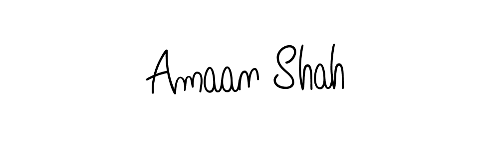 The best way (Angelique-Rose-font-FFP) to make a short signature is to pick only two or three words in your name. The name Amaan Shah include a total of six letters. For converting this name. Amaan Shah signature style 5 images and pictures png