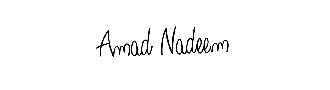 The best way (Angelique-Rose-font-FFP) to make a short signature is to pick only two or three words in your name. The name Amad Nadeem include a total of six letters. For converting this name. Amad Nadeem signature style 5 images and pictures png