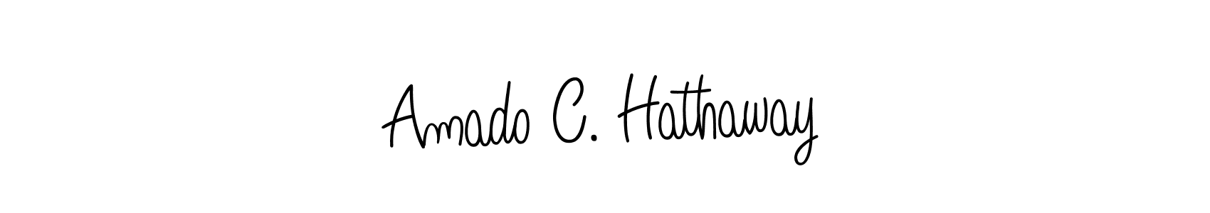 You should practise on your own different ways (Angelique-Rose-font-FFP) to write your name (Amado C. Hathaway) in signature. don't let someone else do it for you. Amado C. Hathaway signature style 5 images and pictures png