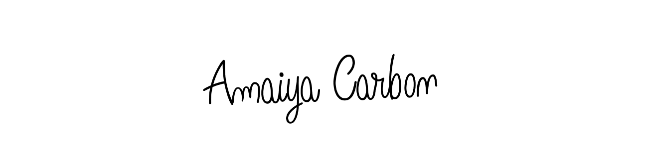 The best way (Angelique-Rose-font-FFP) to make a short signature is to pick only two or three words in your name. The name Amaiya Carbon include a total of six letters. For converting this name. Amaiya Carbon signature style 5 images and pictures png