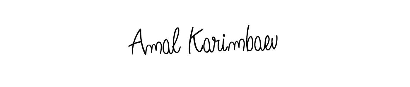 How to make Amal Karimbaev name signature. Use Angelique-Rose-font-FFP style for creating short signs online. This is the latest handwritten sign. Amal Karimbaev signature style 5 images and pictures png