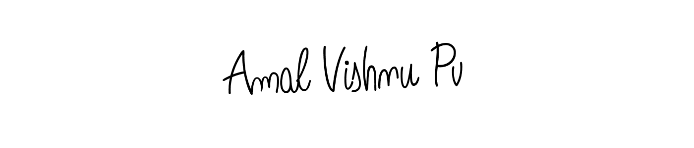 Create a beautiful signature design for name Amal Vishnu Pv. With this signature (Angelique-Rose-font-FFP) fonts, you can make a handwritten signature for free. Amal Vishnu Pv signature style 5 images and pictures png