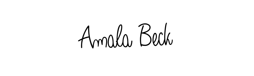 You should practise on your own different ways (Angelique-Rose-font-FFP) to write your name (Amala Beck) in signature. don't let someone else do it for you. Amala Beck signature style 5 images and pictures png