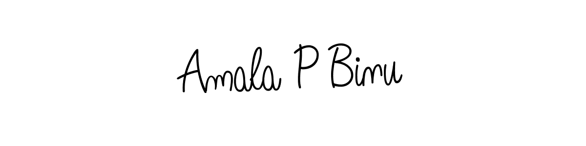 You should practise on your own different ways (Angelique-Rose-font-FFP) to write your name (Amala P Binu) in signature. don't let someone else do it for you. Amala P Binu signature style 5 images and pictures png