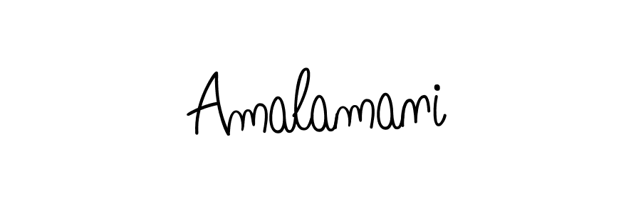 Use a signature maker to create a handwritten signature online. With this signature software, you can design (Angelique-Rose-font-FFP) your own signature for name Amalamani. Amalamani signature style 5 images and pictures png