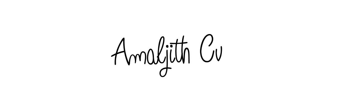 Use a signature maker to create a handwritten signature online. With this signature software, you can design (Angelique-Rose-font-FFP) your own signature for name Amaljith Cv. Amaljith Cv signature style 5 images and pictures png