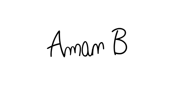 How to make Aman B name signature. Use Angelique-Rose-font-FFP style for creating short signs online. This is the latest handwritten sign. Aman B signature style 5 images and pictures png