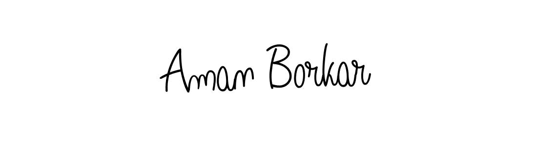 You should practise on your own different ways (Angelique-Rose-font-FFP) to write your name (Aman Borkar) in signature. don't let someone else do it for you. Aman Borkar signature style 5 images and pictures png