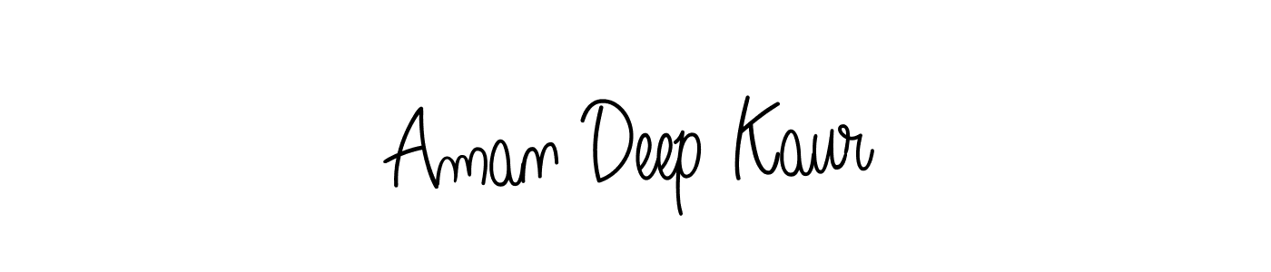 Aman Deep Kaur stylish signature style. Best Handwritten Sign (Angelique-Rose-font-FFP) for my name. Handwritten Signature Collection Ideas for my name Aman Deep Kaur. Aman Deep Kaur signature style 5 images and pictures png