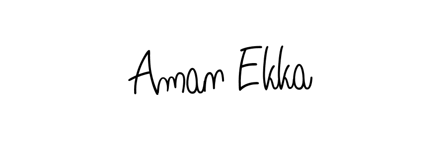 You should practise on your own different ways (Angelique-Rose-font-FFP) to write your name (Aman Ekka) in signature. don't let someone else do it for you. Aman Ekka signature style 5 images and pictures png