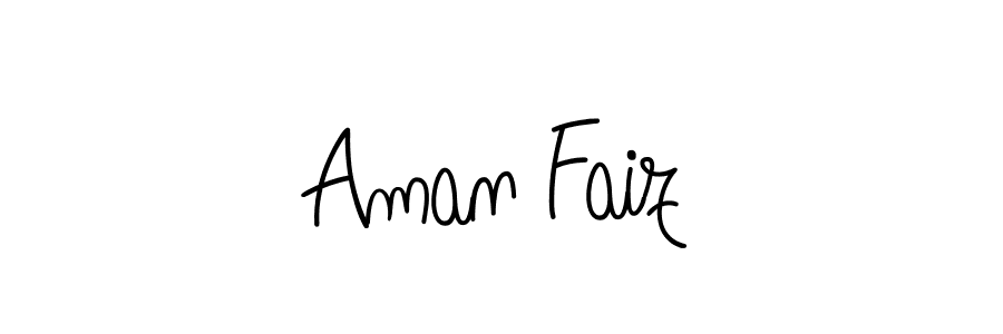 Use a signature maker to create a handwritten signature online. With this signature software, you can design (Angelique-Rose-font-FFP) your own signature for name Aman Faiz. Aman Faiz signature style 5 images and pictures png