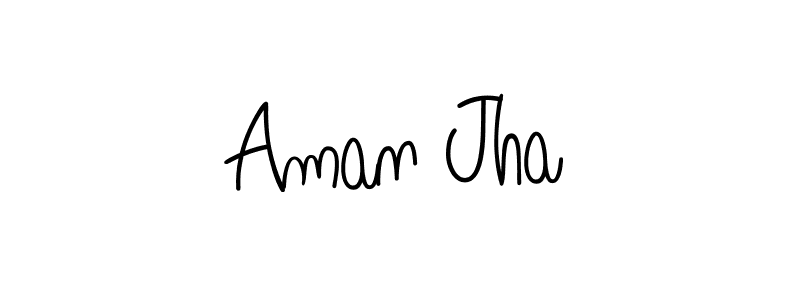 Design your own signature with our free online signature maker. With this signature software, you can create a handwritten (Angelique-Rose-font-FFP) signature for name Aman Jha. Aman Jha signature style 5 images and pictures png