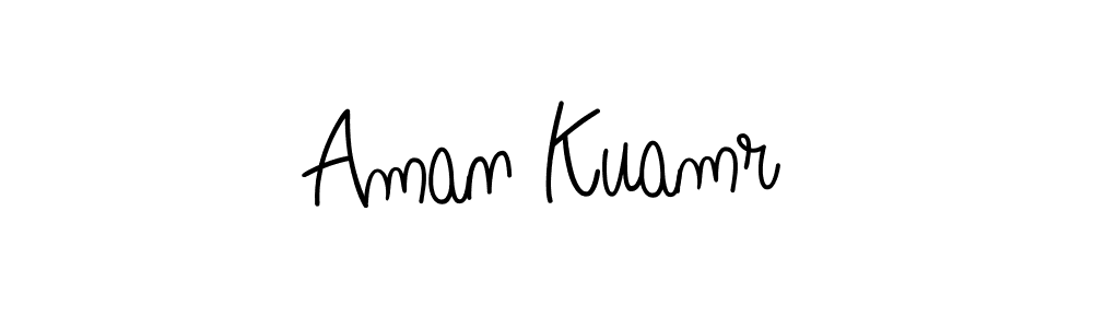 Use a signature maker to create a handwritten signature online. With this signature software, you can design (Angelique-Rose-font-FFP) your own signature for name Aman Kuamr. Aman Kuamr signature style 5 images and pictures png