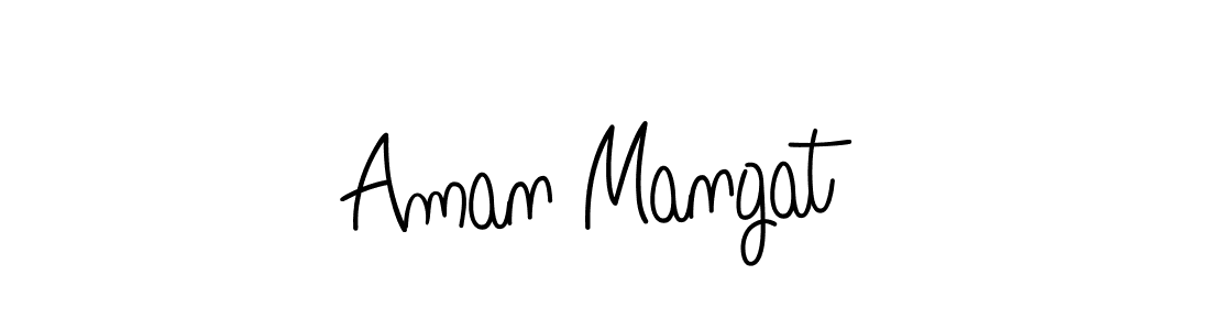 Use a signature maker to create a handwritten signature online. With this signature software, you can design (Angelique-Rose-font-FFP) your own signature for name Aman Mangat. Aman Mangat signature style 5 images and pictures png