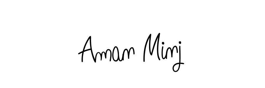 You should practise on your own different ways (Angelique-Rose-font-FFP) to write your name (Aman Minj) in signature. don't let someone else do it for you. Aman Minj signature style 5 images and pictures png