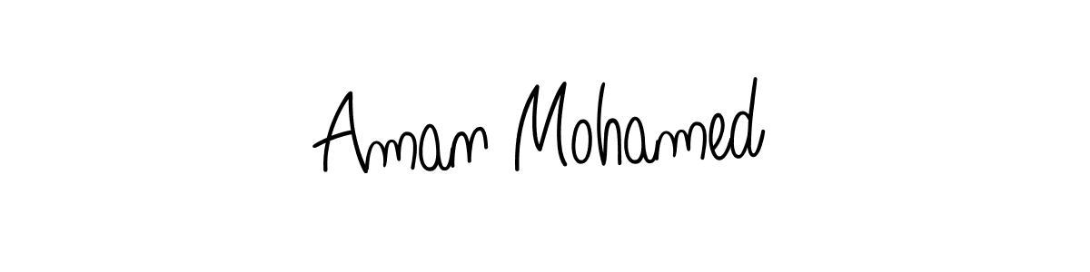 The best way (Angelique-Rose-font-FFP) to make a short signature is to pick only two or three words in your name. The name Aman Mohamed include a total of six letters. For converting this name. Aman Mohamed signature style 5 images and pictures png