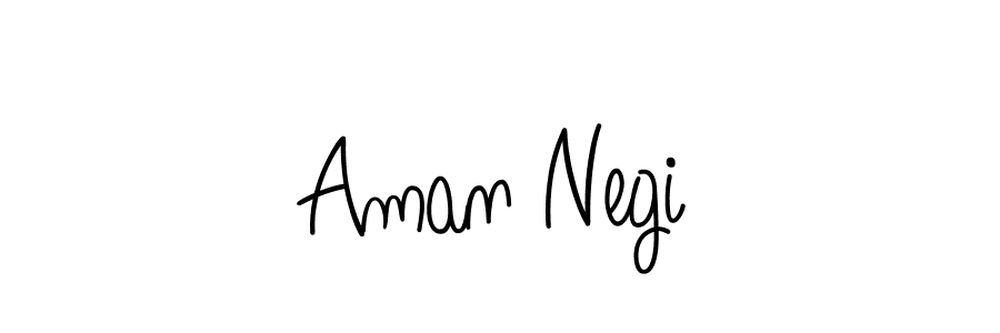 Use a signature maker to create a handwritten signature online. With this signature software, you can design (Angelique-Rose-font-FFP) your own signature for name Aman Negi. Aman Negi signature style 5 images and pictures png