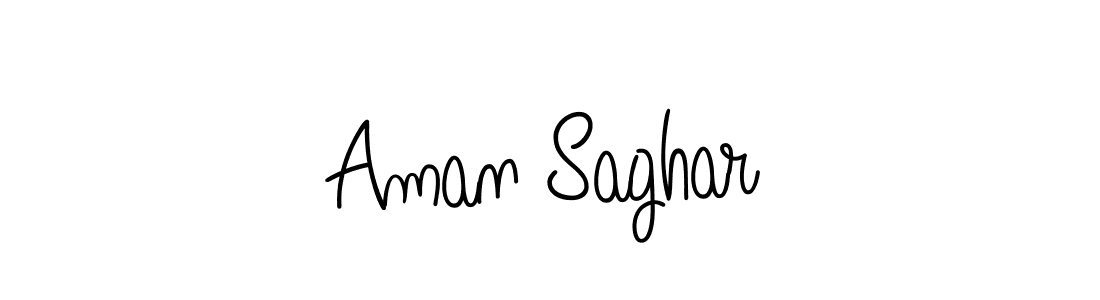 Make a beautiful signature design for name Aman Saghar. With this signature (Angelique-Rose-font-FFP) style, you can create a handwritten signature for free. Aman Saghar signature style 5 images and pictures png