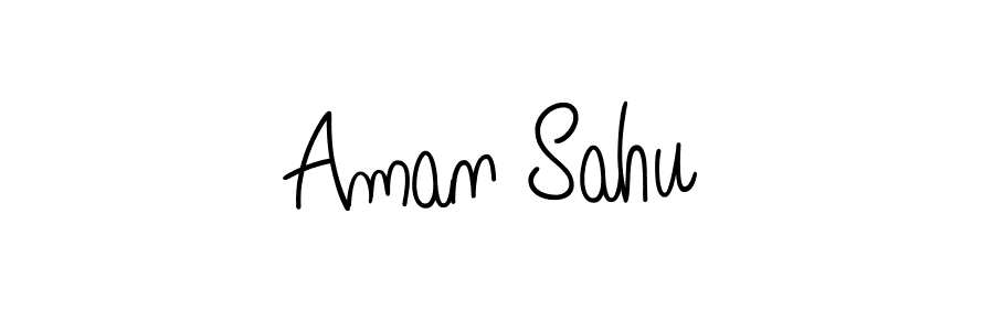 Use a signature maker to create a handwritten signature online. With this signature software, you can design (Angelique-Rose-font-FFP) your own signature for name Aman Sahu. Aman Sahu signature style 5 images and pictures png