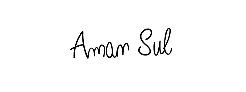 How to make Aman Sul name signature. Use Angelique-Rose-font-FFP style for creating short signs online. This is the latest handwritten sign. Aman Sul signature style 5 images and pictures png