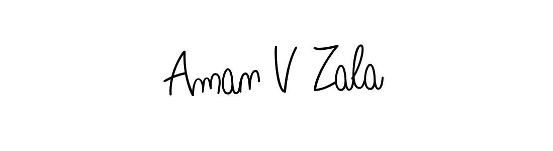 Also we have Aman V Zala name is the best signature style. Create professional handwritten signature collection using Angelique-Rose-font-FFP autograph style. Aman V Zala signature style 5 images and pictures png