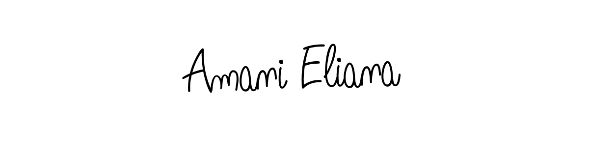 Make a beautiful signature design for name Amani Eliana. With this signature (Angelique-Rose-font-FFP) style, you can create a handwritten signature for free. Amani Eliana signature style 5 images and pictures png