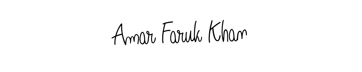 Use a signature maker to create a handwritten signature online. With this signature software, you can design (Angelique-Rose-font-FFP) your own signature for name Amar Faruk Khan. Amar Faruk Khan signature style 5 images and pictures png