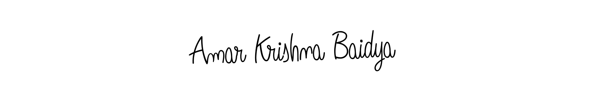 You should practise on your own different ways (Angelique-Rose-font-FFP) to write your name (Amar Krishna Baidya) in signature. don't let someone else do it for you. Amar Krishna Baidya signature style 5 images and pictures png