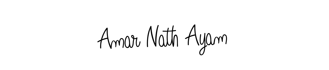 How to make Amar Nath Ayam name signature. Use Angelique-Rose-font-FFP style for creating short signs online. This is the latest handwritten sign. Amar Nath Ayam signature style 5 images and pictures png
