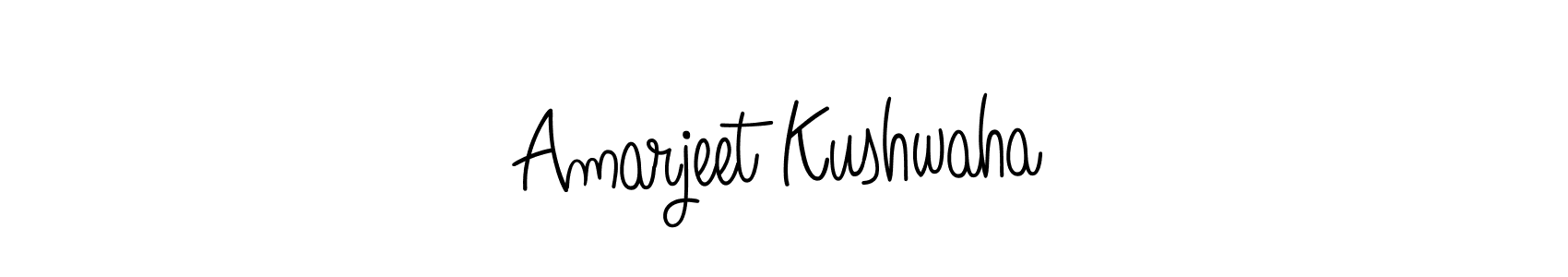 Use a signature maker to create a handwritten signature online. With this signature software, you can design (Angelique-Rose-font-FFP) your own signature for name Amarjeet Kushwaha. Amarjeet Kushwaha signature style 5 images and pictures png