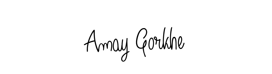 Use a signature maker to create a handwritten signature online. With this signature software, you can design (Angelique-Rose-font-FFP) your own signature for name Amay Gorkhe. Amay Gorkhe signature style 5 images and pictures png