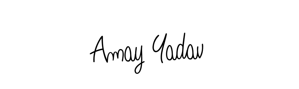 The best way (Angelique-Rose-font-FFP) to make a short signature is to pick only two or three words in your name. The name Amay Yadav include a total of six letters. For converting this name. Amay Yadav signature style 5 images and pictures png