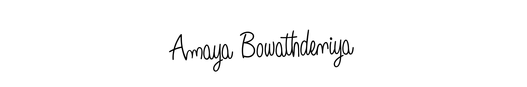 You should practise on your own different ways (Angelique-Rose-font-FFP) to write your name (Amaya Bowathdeniya) in signature. don't let someone else do it for you. Amaya Bowathdeniya signature style 5 images and pictures png