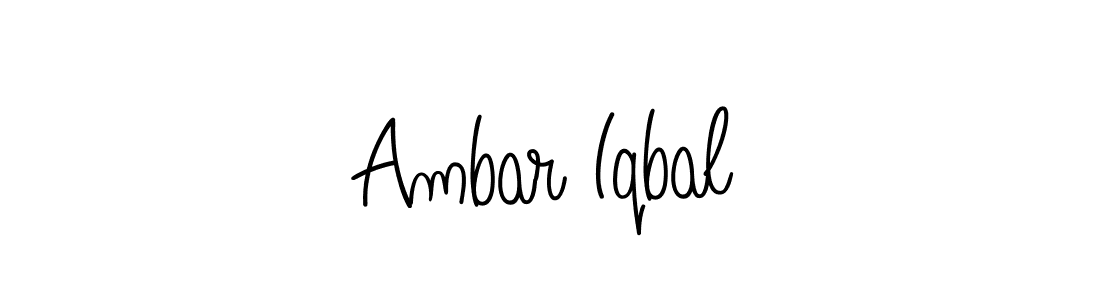 You should practise on your own different ways (Angelique-Rose-font-FFP) to write your name (Ambar Iqbal) in signature. don't let someone else do it for you. Ambar Iqbal signature style 5 images and pictures png