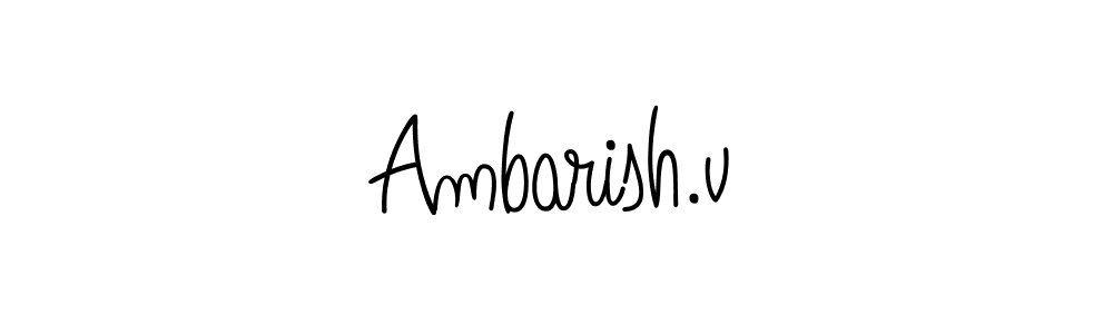 How to make Ambarish.v name signature. Use Angelique-Rose-font-FFP style for creating short signs online. This is the latest handwritten sign. Ambarish.v signature style 5 images and pictures png
