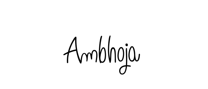 Use a signature maker to create a handwritten signature online. With this signature software, you can design (Angelique-Rose-font-FFP) your own signature for name Ambhoja. Ambhoja signature style 5 images and pictures png